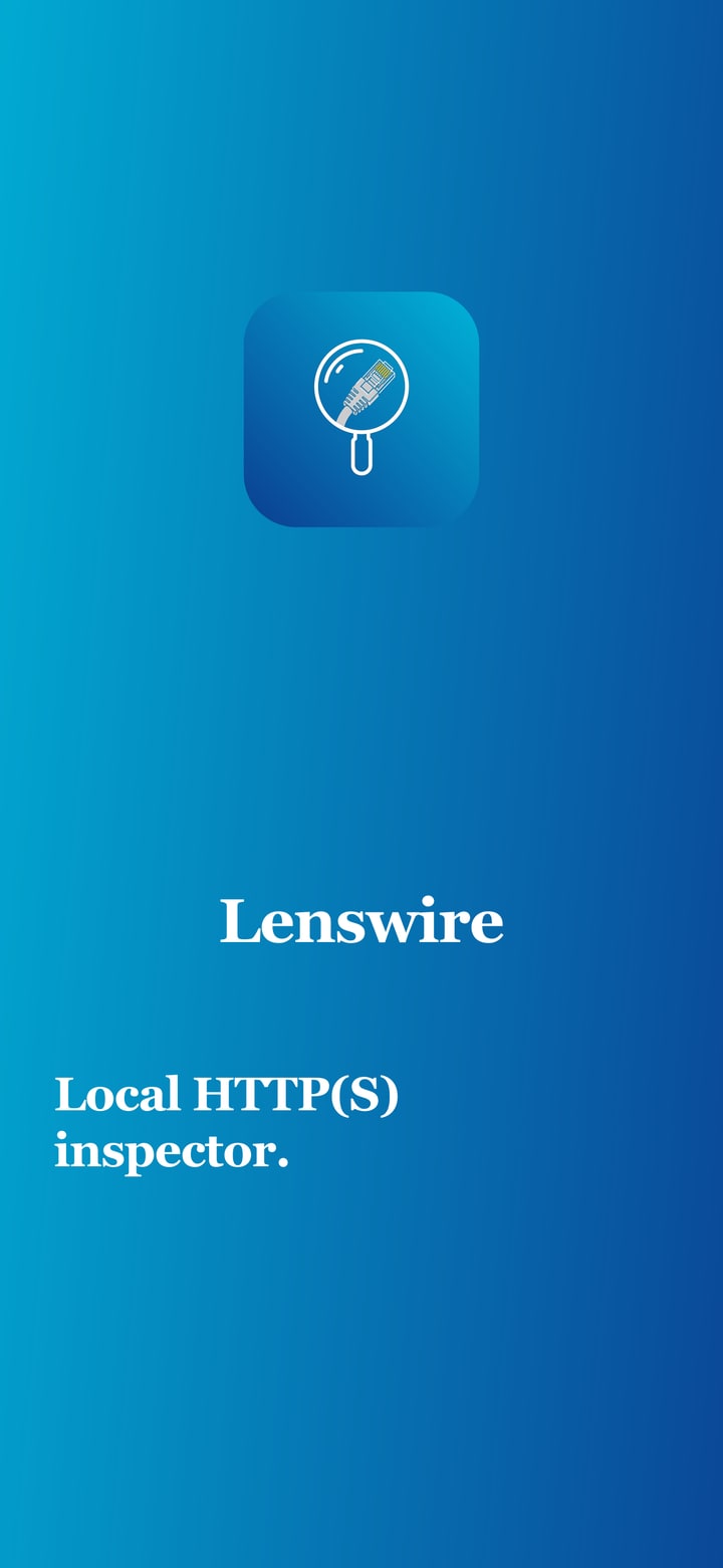 Lenswire Play Store cover with app icon